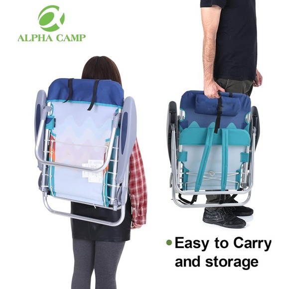 ALPHA CAMP Backpack Beach Chairs Set of 2 - Picture 7 of 7
